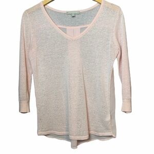 Banana Republic Pink Light Sweater Sheer Back XS